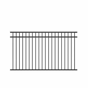 Natural Reflections Heavy-Duty 4-1/2 ft. H x 8 ft. W Black Aluminum Pre-Assembled Fence Panel