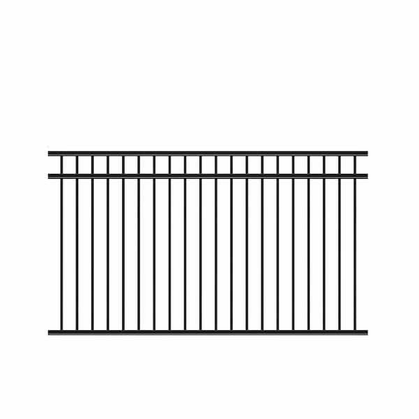 Barrette Outdoor Living Natural Reflections Heavy-Duty 4-1/2 ft. H x 8 ft. W Black Aluminum Pre-Assembled Fence Panel