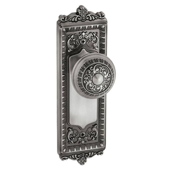 Grandeur Windsor Antique Pewter Plate with Double Dummy Knob