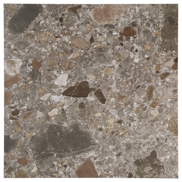 Luxe Terrazzo Fossil Gray 8 in. x 0.35 in. Terrazzo Look Matte Porcelain Floor and Wall Tile Sample