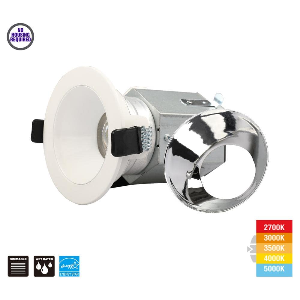 3-Inch Silver Aluminum Canless Recessed LED Light Kit