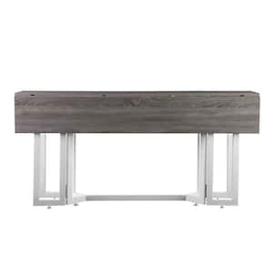 Driness 31.5 in. Rectangle Gray Engineered Wood with Metal Frame (Seats 4 to 6)
