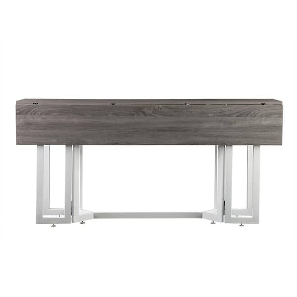 SEI FURNITURE Driness 31.5 in. Rectangle Gray Engineered Wood with Metal Frame (Seats 4 to 6)