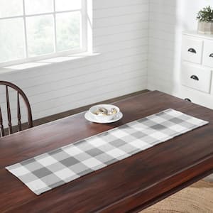 Annie 12 in. W x 48 in. L Gray Buffalo Check cotton Blend Table Runner