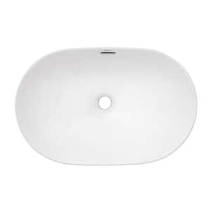 Volara 24 in. Rounded Corner Bathroom Sink in White Porcelain