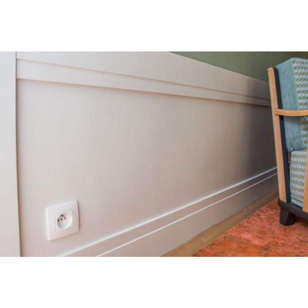 White High Impact Polystyrene Baseboard Moulding 1-5/8in H x 78-3/4in L