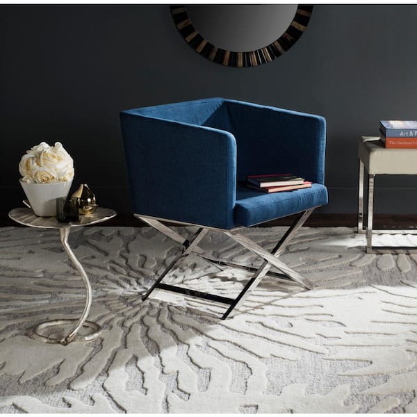 Celine Navy Dacron Arm Chair