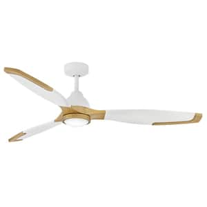 Aileron 60.0 in. Indoor/Outdoor Integrated LED Matte White Ceiling Fan with Remote Control