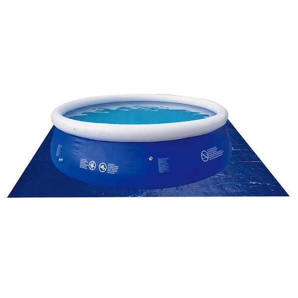 Pool Central 11 ft. Square Swimming Pool Protective Ground Cloth in Blue