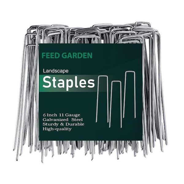 6 in. 11 Gauge Landscape Stakes for Weed Barrier, Tent Anchoring, Plant Cover, Turf and Holiday Decor (50-Pack)