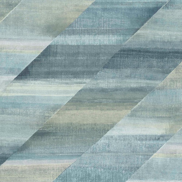 Seabrook Designs Rainbow Diagonals Steel Blue and Stone Faux Paper Strippable Roll (Covers 56.05 sq. ft.)