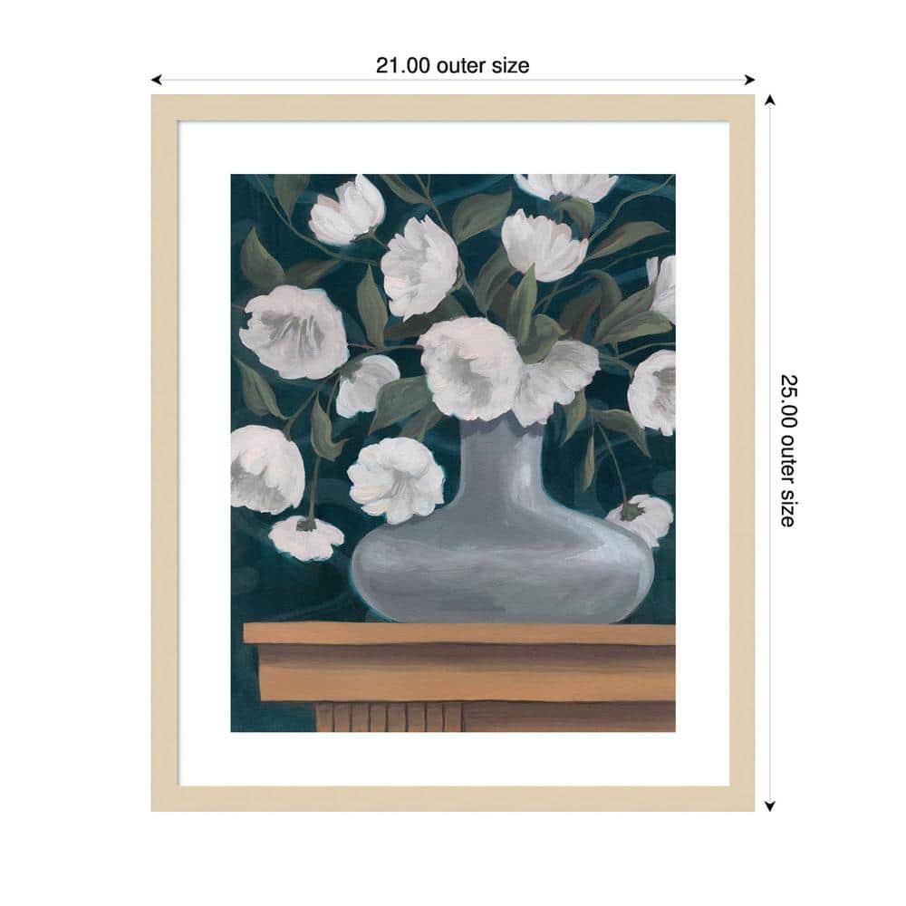 Snowball Posies II Svelte Natural Framed Wall Art Print