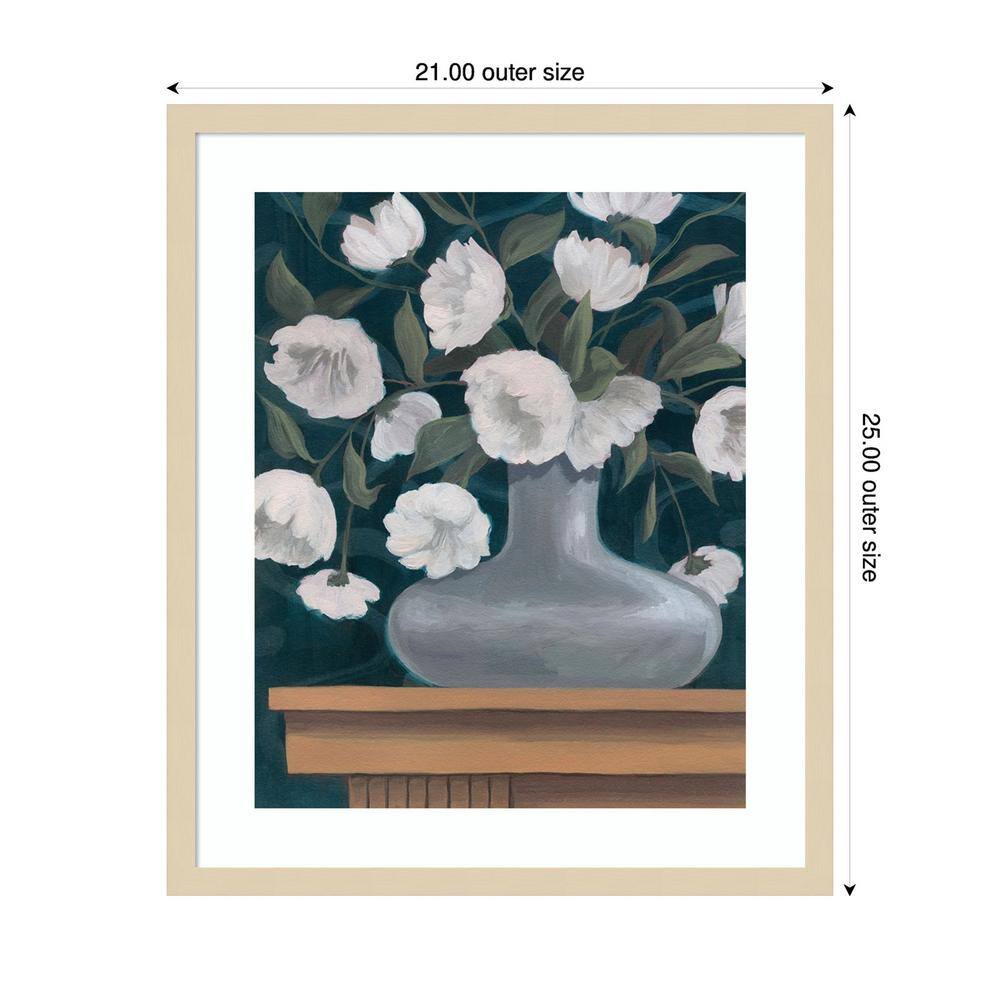 Snowball Posies II Svelte Natural Framed Wall Art Print