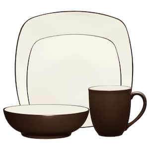 Colorwave Chocolate 4-Piece (Brown) Stoneware Square Place Setting, Service for 1