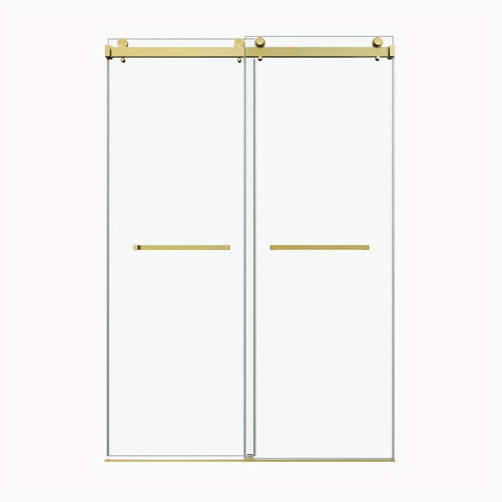 60 x 72 in. Frameless Double Sliding Shower, Double Shower Door 3/8 in. (10mm.) SGCC Tempered Glass Stainless Steel Gold price history on PriceWatchPro