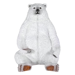 89 in. H Sitting Pretty Oversized Polar Bear Statue with Paw Seat