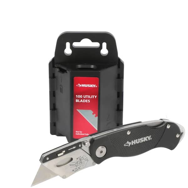 Husky Folding LockBack Utility Knife with Blades (100Piece) 99966