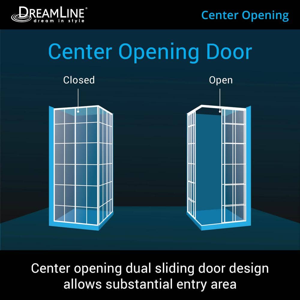 French Corner 40.5" Satin Black Framed Sliding Shower Enclosure