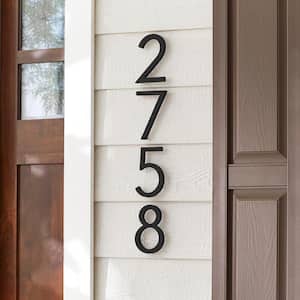 10 in. Matte Black Aluminum Floating or Flat Modern House Number 7