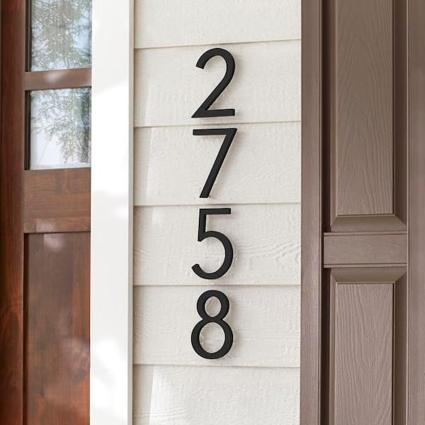 6 in. Matte Black Aluminum Floating or Flat Modern House Number 8