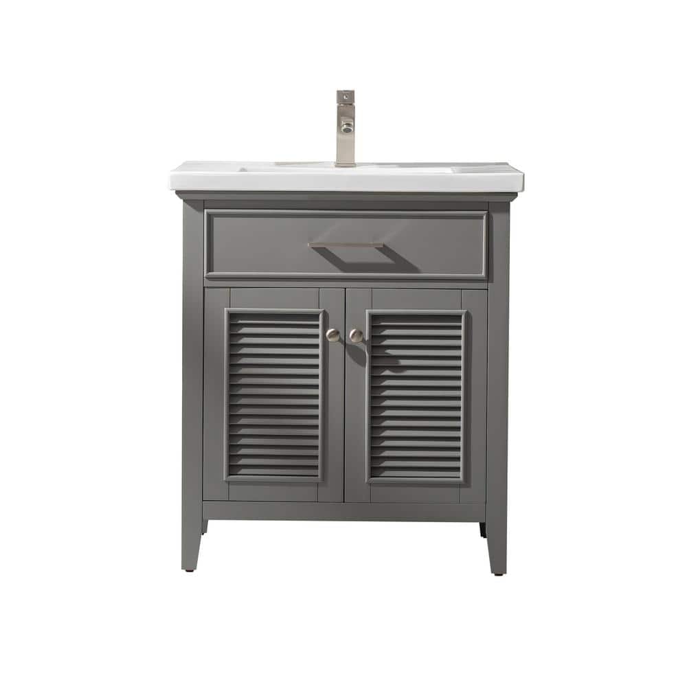 Cameron 30" Gray Wood Single Sink Bathroom Vanity