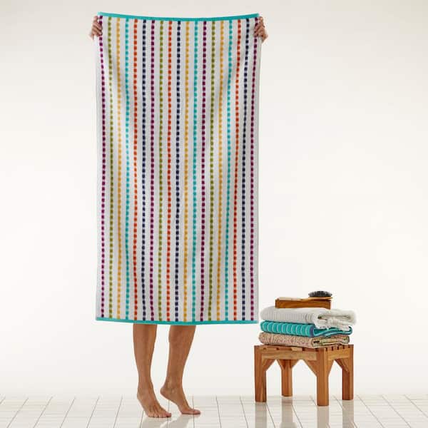24x50, 10.5 lb-Blue Center Stripe Soft Spun, poo towels