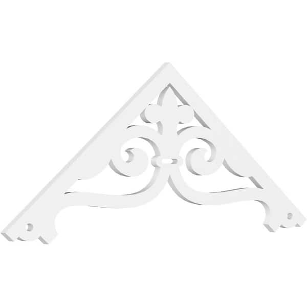 Ekena Millwork Pitch Finley 1 in. x 60 in. x 25 in. (9/12) Architectural Grade PVC Gable Pediment Moulding