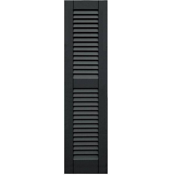 Winworks Wood Composite 12 in. x 48 in. Louvered Shutters Pair #632 Black