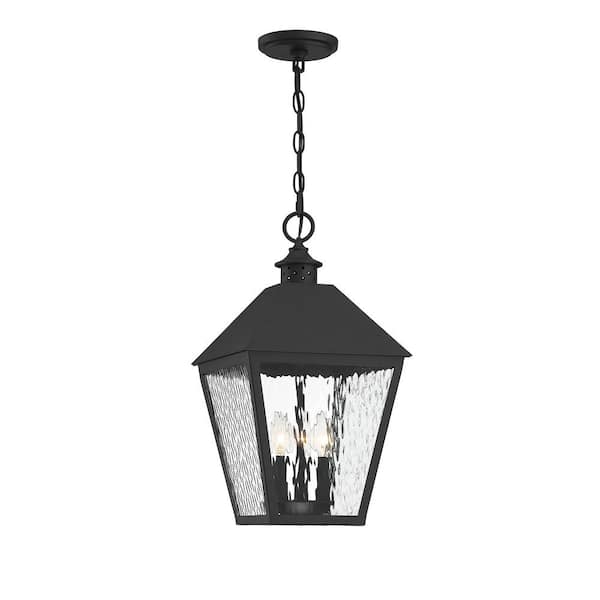 Savoy House Harrison 3-Light Outdoor Hanging Lantern in Matte Black