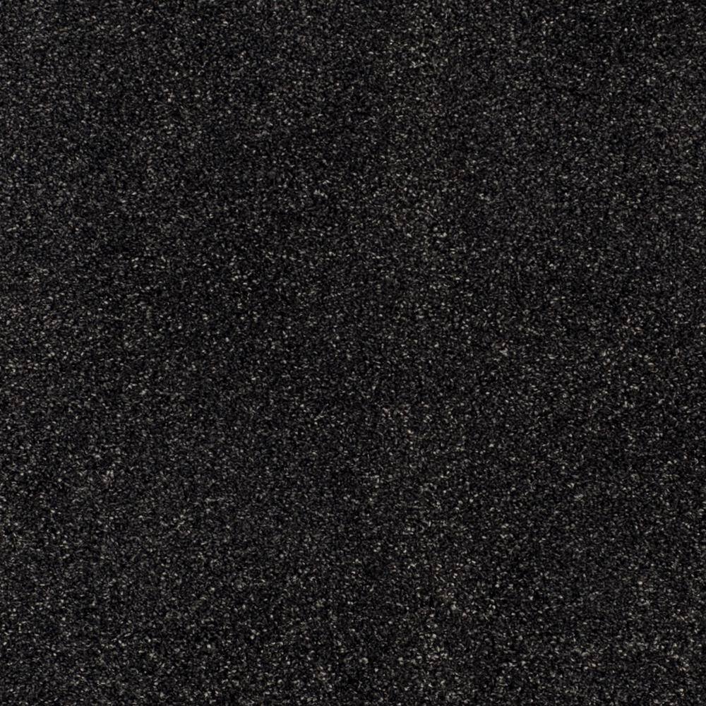 Dark Grey Square Shag Synthetic Easy Care Rug