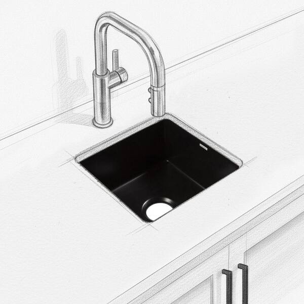 Eden Fireclay 18 in. Undermount Bar Sink in Matte Black
