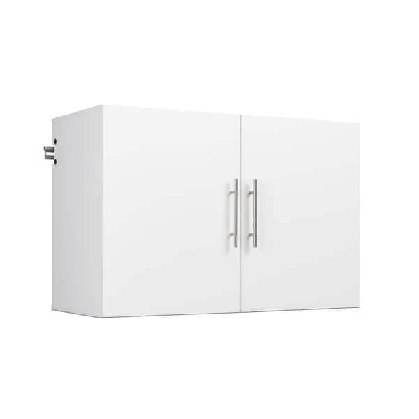 HangUps Collection Wood 2-Shelf Wall Mounted Garage Cabinet in White (36 in W x 24 in H x 16 in D)