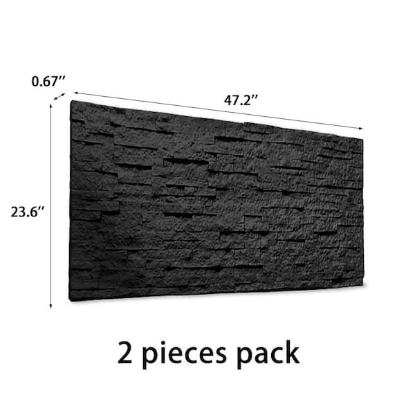 FUFU&GAGA Modern 23.6 in. W x 47.2 in. L Space Deep Black Faux