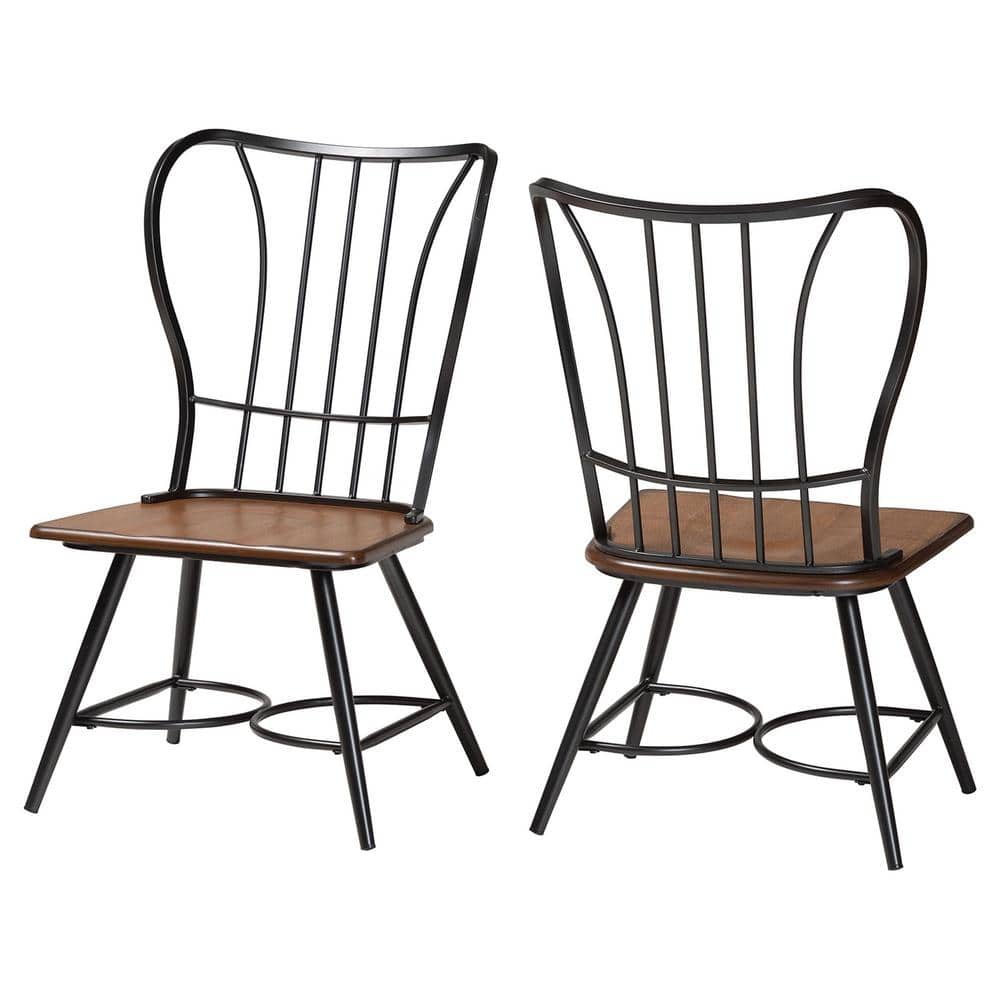 Baxton Studio Elfrida Black Metal Dining Chairs (Set of 2