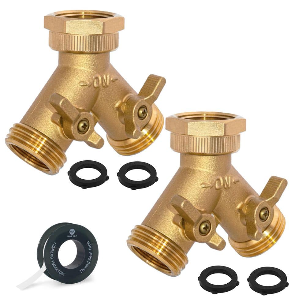 Lead Free Brass 2-Way Garden Hose Splitter, 2 Pack price history on PriceWatchPro