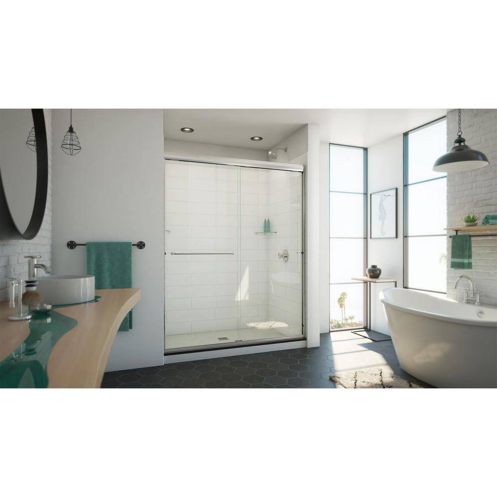 Alliance Pro ML 60" Clear Glass Semi-Frameless Sliding Shower Door in Black