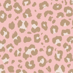 Animal Print Leopard Pink Peel and Stick Vinyl Wallpaper