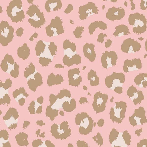 Leopard Animal Print wallpaper in blush pink