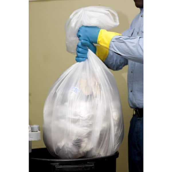 Recycled Clear Plastic Garbage Trash Bags for Storage (25 to 30