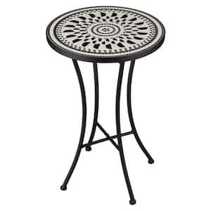 21 in. Metal and Ceramic Mosaic Plant Stand - Diamond