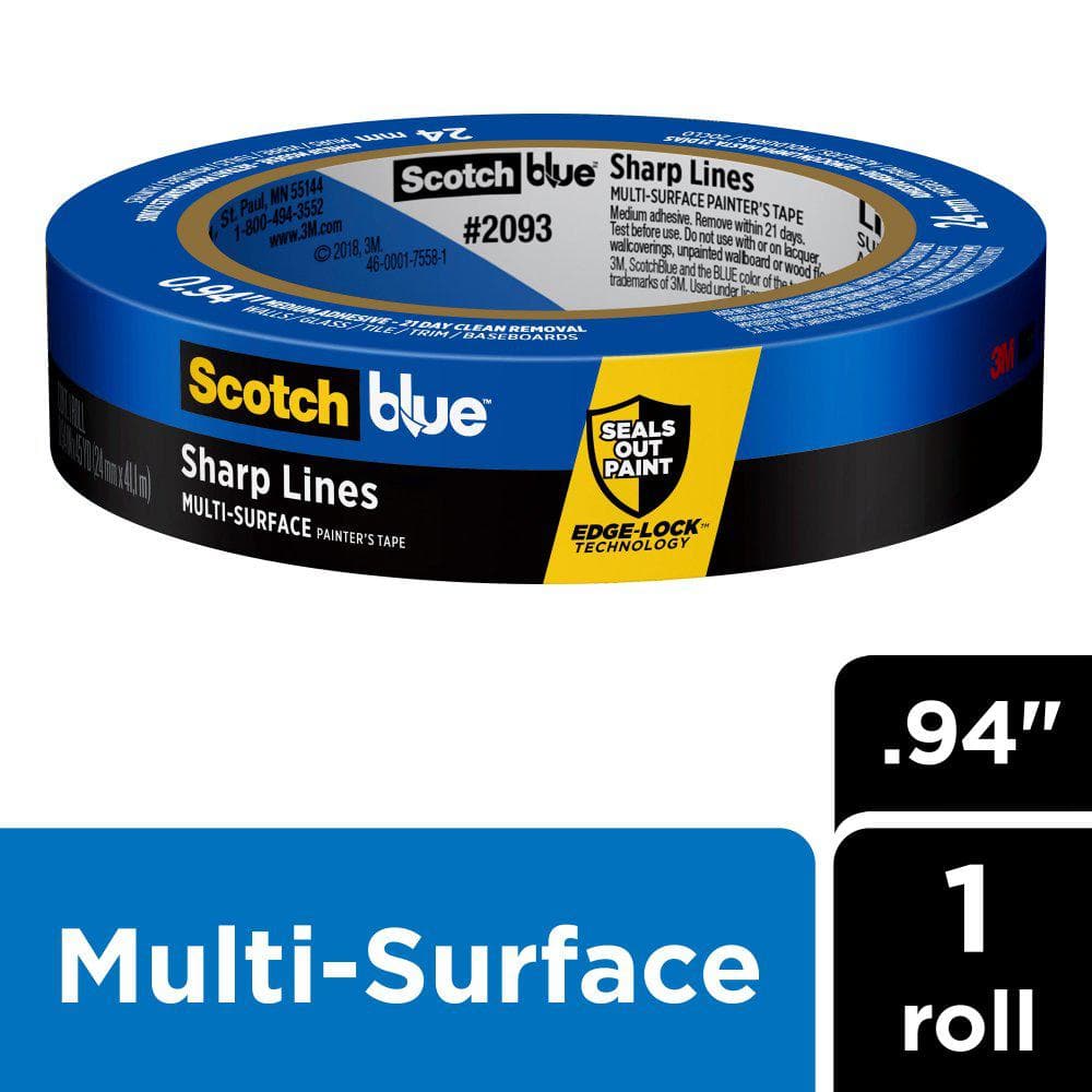 3M 2090 ScotchBlue Painters Tape - 4 in. x 180 ft. Masking Tape Roll for  Medium Adhesion. Painting Wall Preparation