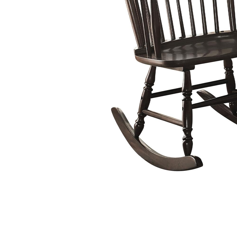Arlo 45" Black Wooden Rocking Chair with Arms