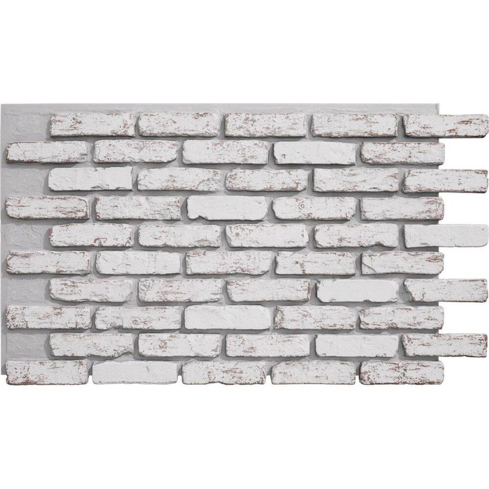 "EverStone Aged Brick Faux Brick Panel, 46 7/8""W x 27""H x 1 1/4""D, Rustic White Color" price history on PriceWatchPro