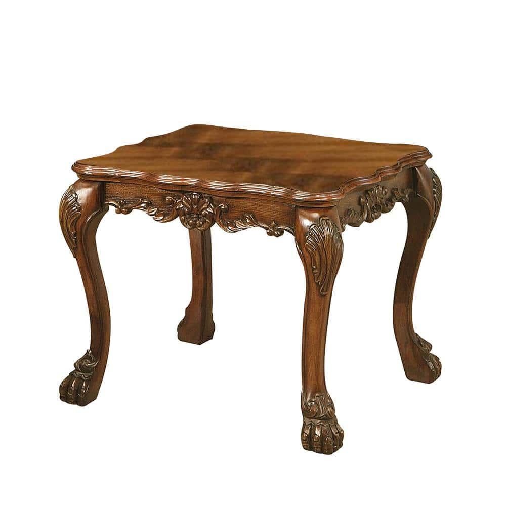 Cherry Oak 28" Traditional Wood and Metal End Table
