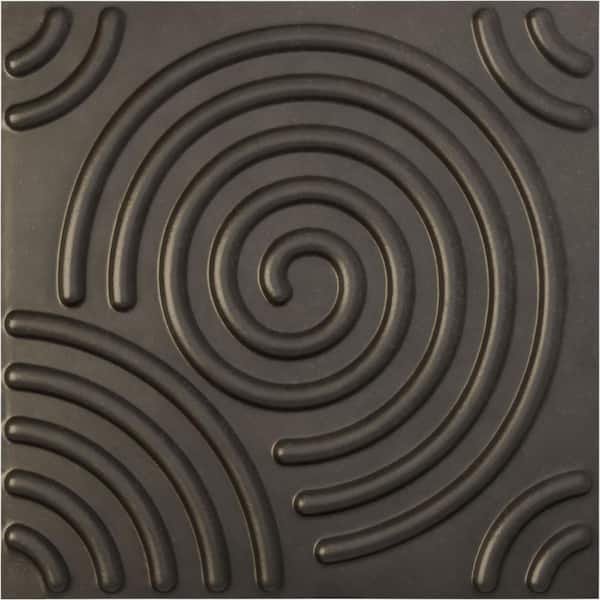 Ekena Millwork 19-5/8-in W x 19-5/8-in H Spiral EnduraWall Decorative 3D Wall Panel Weathered Steel