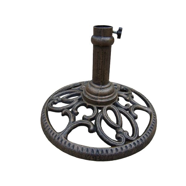 Oakland Living Round Patio Umbrella Stand in Antique Bronze