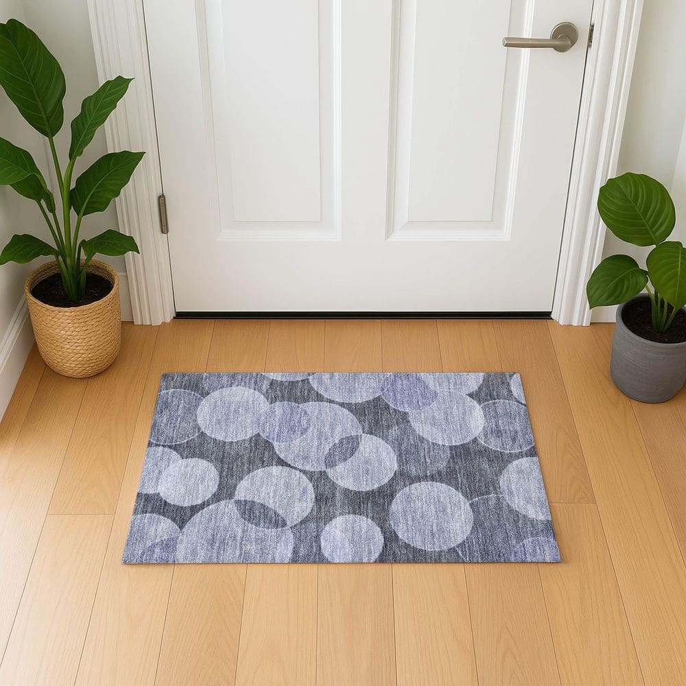 Mayfield Premium Machine Washable Abstract AMF1751 Denim 2 ft. x 3 ft. Area Rug price history on PriceWatchPro