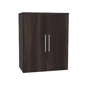 Style+ 14.59 in. D x 25.12 in. W x 31.28 in. H Modern Walnut Laundry Room Floating Cabinet Kit with Modern Doors