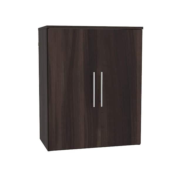 ClosetMaid Style+ 14.59 in. D x 25.12 in. W x 31.28 in. H Modern Walnut Laundry Room Floating Cabinet Kit with Modern Doors