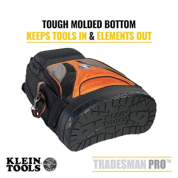 Klein Tools Tradesman Pro Tool Bag Backpack, 39 Pockets, Black, 14